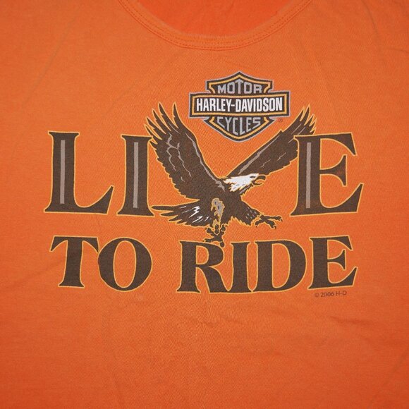 Harley Davidson Men’s Tank Top Size XL Orange Vintage Big Sky Montana 2006 - Picture 3 of 10